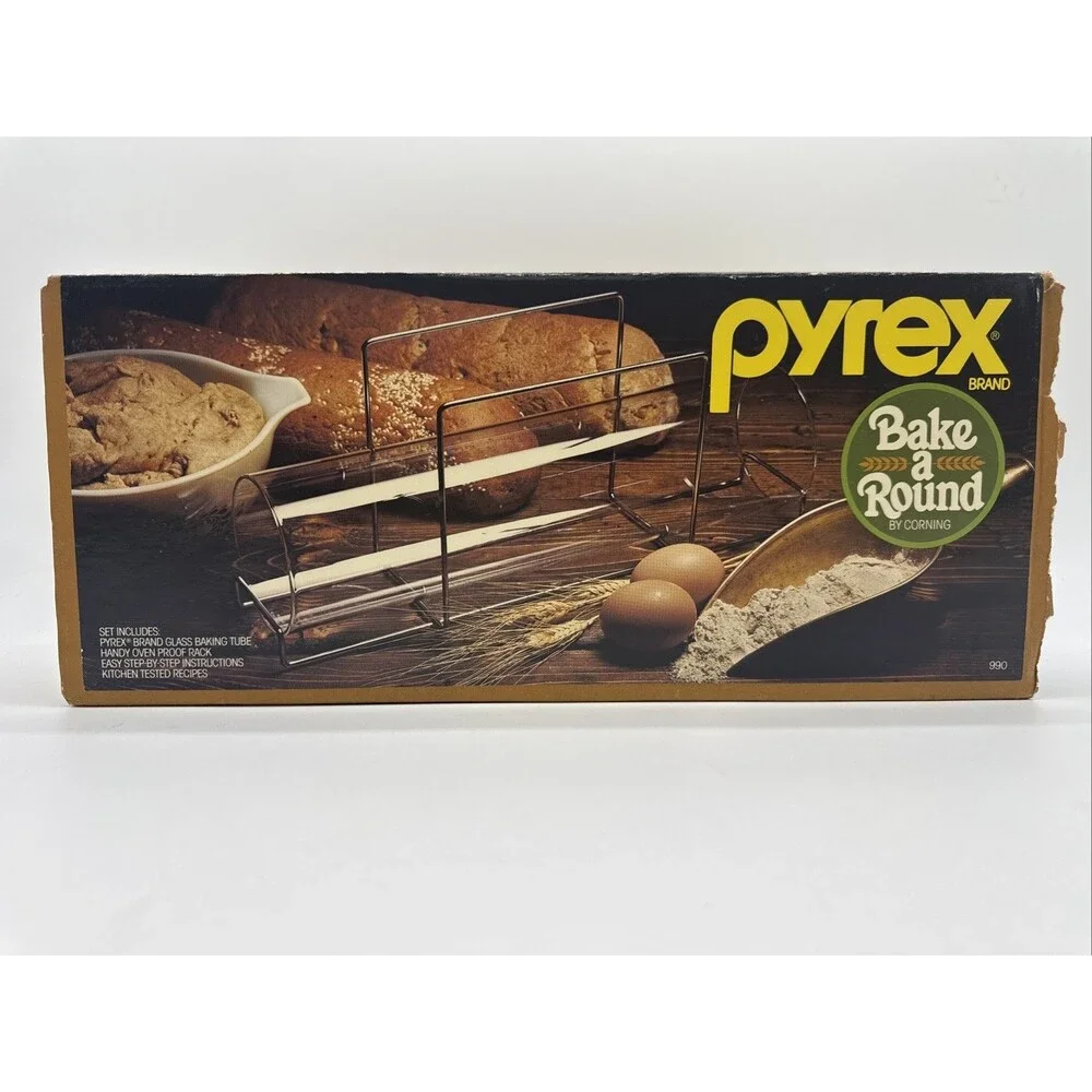 Vintage Pyrex Bake A Round Bread Maker-Item #990-Complete with Box